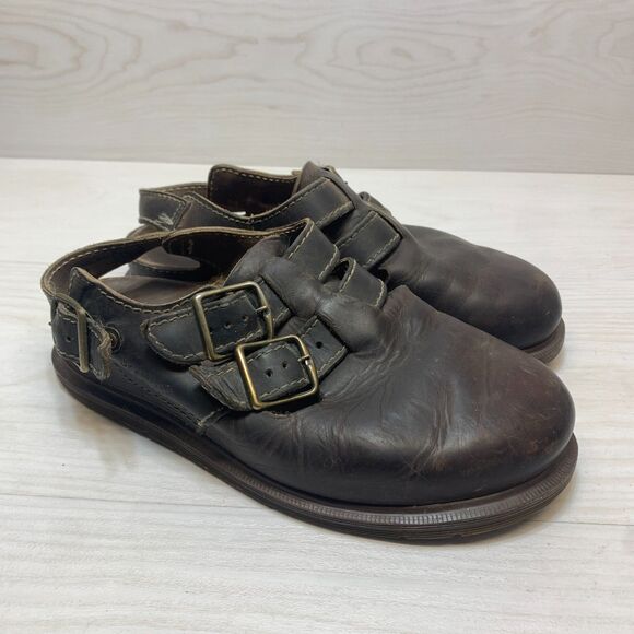 Vintage Dr. Martens 8194 Slingback‎ Sandals Mens Size 10 Brown Leather Buckle main image 13